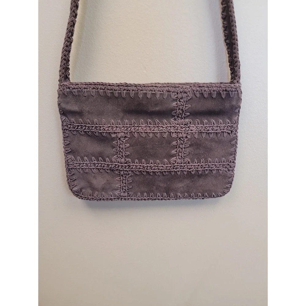 Western core NINE WEST Brown Patchwork Suede Leather Shoulder Bag Purse